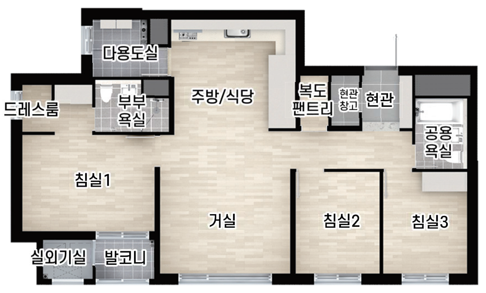 74㎡ B 평면도